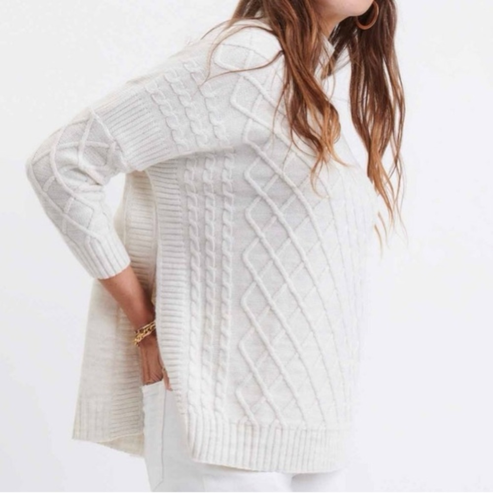 MerSea Lisbon Cable Knit Oversized Mock Neck Sweater